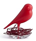 Qualy Nest Sparrow Paper Clip Holder - Red