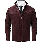Vcansion Men's Classic Cardigan Sweaters Stand Collar Slim Fit Casual Knitted Sweater