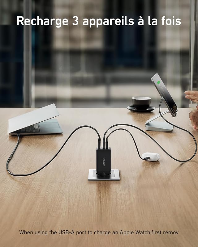 Chargeur USB C (Nano II 65W), Station 3 Ports