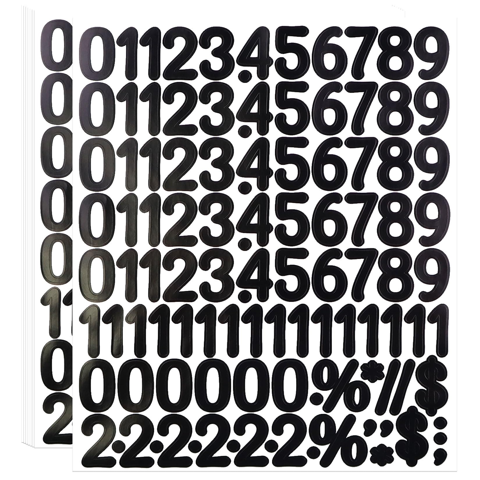 Photo 1 of 1 Inch Black Number Stickers, 864 Pieces 0-9 Self Adhesive Numbers Puntuaction Label Stickers for Mailbox, Scrapbooking