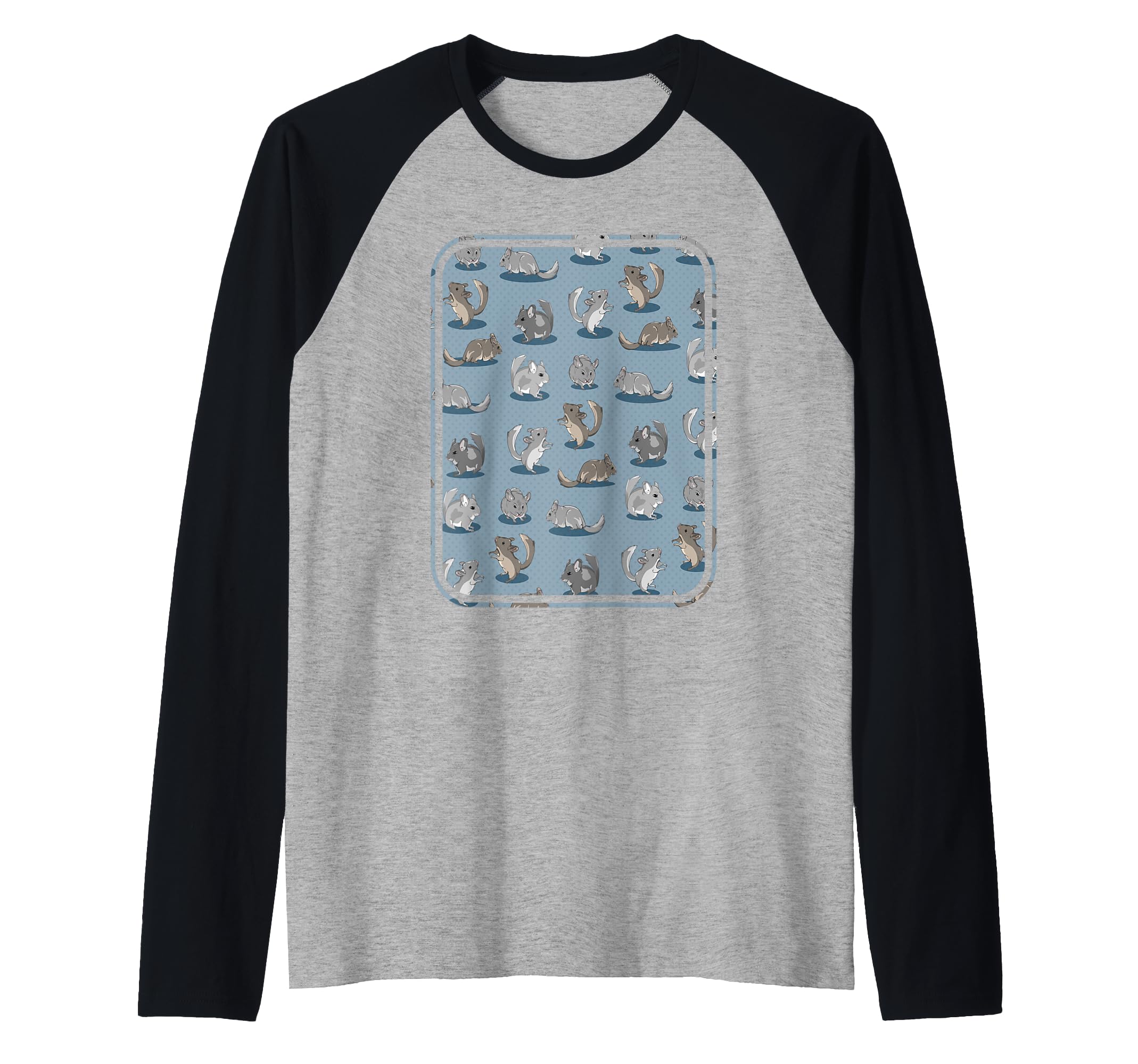Cute pet chinchilla pattern Raglan Baseball Tee