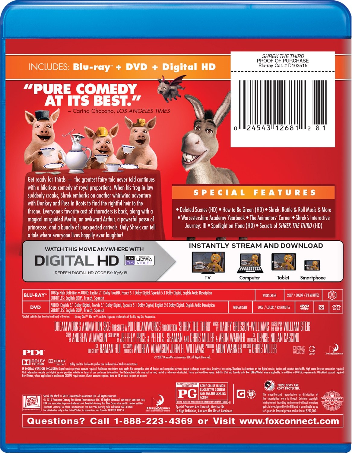 Amazon Com Shrek3rd c Dhd O G4v 081 Blu Ray Mike Myers Eddie Murphy Cameron Diaz Antonio Banderas Julie Andrews John Cleese Rupert Everett Eric Idle Justin Timberlake Larry King John Krasinski Ian Mcshane Cheri Oteri