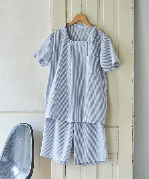 Amazon ウンナナクール パジャマ 綿100 コットンリップル メンズ Sx 日本 M 日本サイズm相当 パジャマ 通販