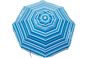 Tommy Bahama 6' UPF 50+ Tilt Beach Umbrella with Integrated Sand Anchor, Wind Vent, and Carry Bag