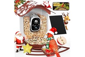 PeckCam® Smart Bird Feeder with Camera 2K HD Auto Detect & Notify, AI Identify 10000+ Birds Camera with Solar Panel 5 Perch Attachments Wireless Outdoor Birdwatching Gift for Birds Lover, Red