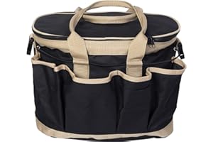 Huntley Equestrian Deluxe Grooming Bag Perfectly Designed Easy Access Multi Pocket Zipper Top Closure Double Handles Shoulder Strap Exterior Pockets