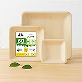 MAGNUS EKO | 10 Inch + 7 Inch + 4 Inch Square Combo Plates 60 Pcs | Disposable plates for Party | Eco Friendly, Compostable and Biodegradable serving bowls for Catering, Weddings and Party