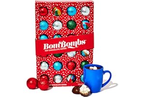 THOUGHTFULLY Bombombs, Hot Chocolate Bomb Gift Set, 5 Flavors in Colorful Wrappers; Fudge Brownie, Caramel Candy, S'Mores, Cookies & Cream, & Peppermint, Set of 24