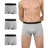 IRISMORII Incontinence Protective Underwear for Men Washable Bladder Leak Proof Boxer Brief 60 ml Absorbency Trunk 3 Pack (3 Gray, L)