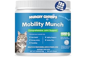 Munchy Chomps Mobility Munch for Cats - Comprehensive Joint Support with Glucosamine MSM & Green-Lipped Mussel - Advanced For