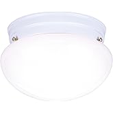 Westinghouse Lighting 6661100 Two-Light Flush-Mount Interior Ceiling Fixture, White Finish with White Glass