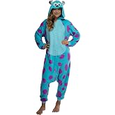 Disney Monsters Inc. Adult Sulley Kigurumi Sherpa Fleece Cosplay Costume One Piece Union Suit