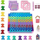 TIKKYFUN Weaving Loom Kit for Kids 2-Person Craft Set with 2 Loom Frames, 288 Loops, 12 Yarn Colors, Potholder Making Kit, Creative DIY Arts & Crafts for Girls Ages 6-12