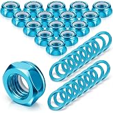 Outus 16 Pcs Skateboard Truck Nuts and 16 Pcs Axle Washers | 8mm Skateboard Hardware Replacement Kit with Lock Nuts for Skateboards, Longboards and Cruiser Boards