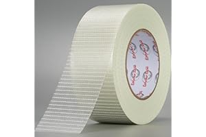 Ealyder Tape 2 Inch x 55 Yards Transparent Bi-Directional Fiberglass Tape – Reinforced Packing Filament Strapping Tape, Adhes