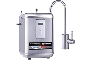 Ready Hot 41-RH-300-F570-BN Instant Hot Water Dispenser System, 2.5 Quarts, Digital Display Single Lever Hot Water Faucet Bru
