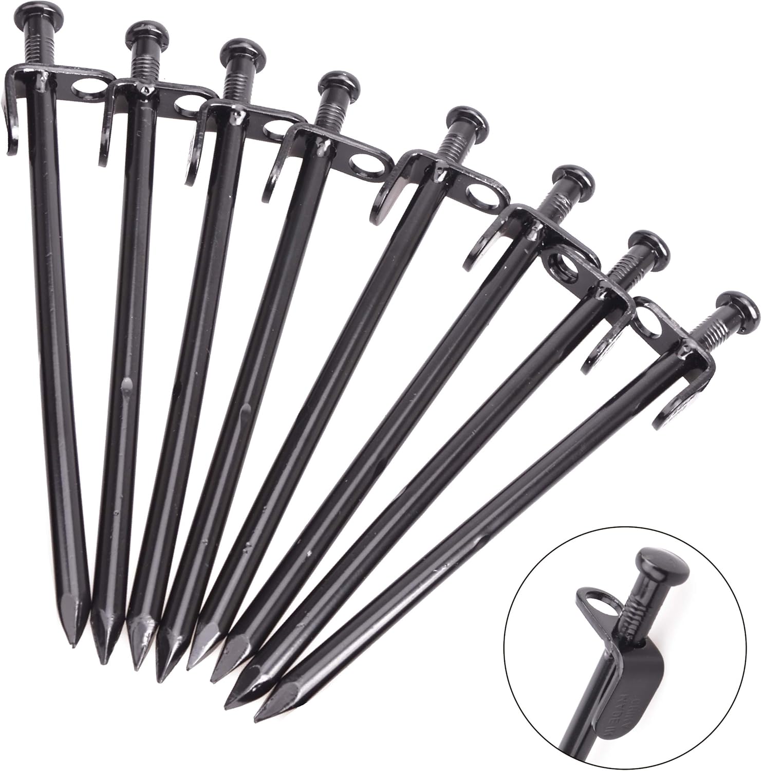 Azarxis Picchetti per Tenda da Campeggio, Picchetti in Acciaio 20 / 30 cm, Adatti a Terreno Duro Azarxis Picchetti per Tenda da Campeggio, Picchetti in Acciaio 20 / 30 cm, Adatti a Terreno Duro