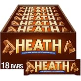 HEATH Chocolatey English Toffee Candy Bars, 1.4 oz, 18 ct | Crunchy English Toffee Bars Covered in Chocolatey Coating, Kosher and Individually Wrapped for Parties and Sharing, 18 ct