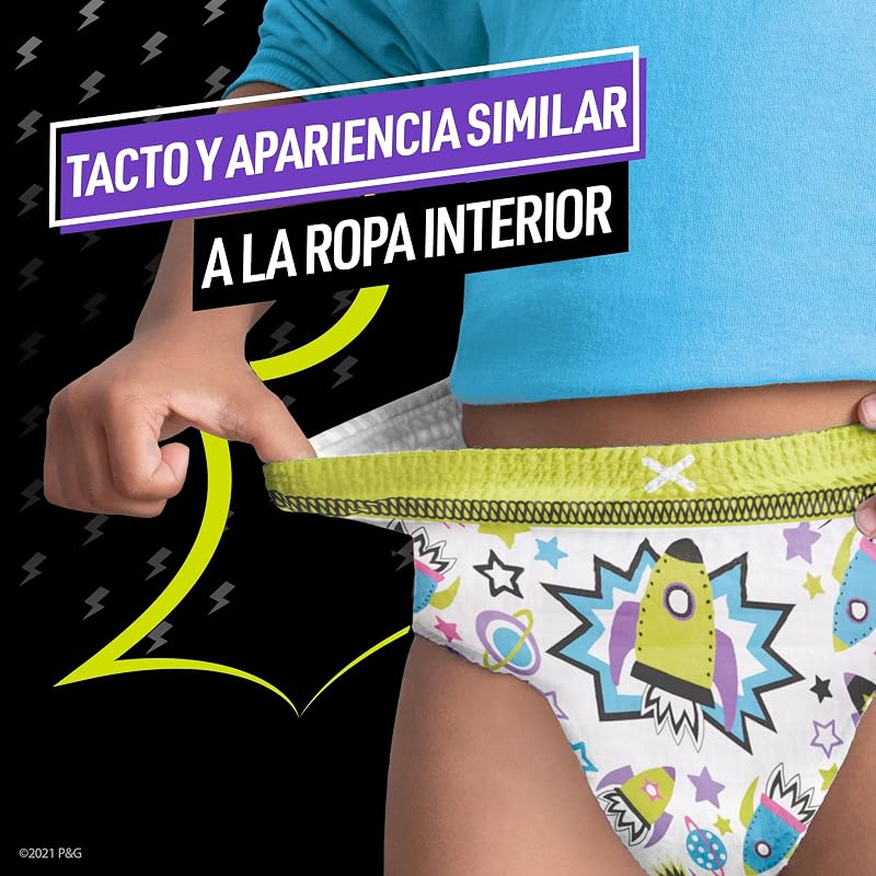 Fraldas Ninjamas-Cuecas, tamanho 8-12 anos (27-43 kg), fraldas tipo cuecas 45, fralda noturna com naves espaciais, proteção contra fugas durante toda a noite