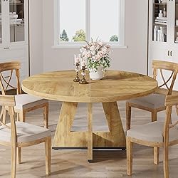 Tribesigns Round Dining Table Wood Kitchen Table