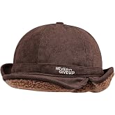 CLAPE Winter Ear Flap Hat for Men, Soft Corduroy Short Brim Baseball Cap with Shapeable Visor for Cold Weather