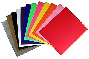 Rozzy Crafts Rozzy Crafts 12 Color Variety Iron-On Heat Transfer Vinyl (HTV) Starter Bundle, Each One 12'' x 10'' PU, HTV Pack for Cricut and Silhouette