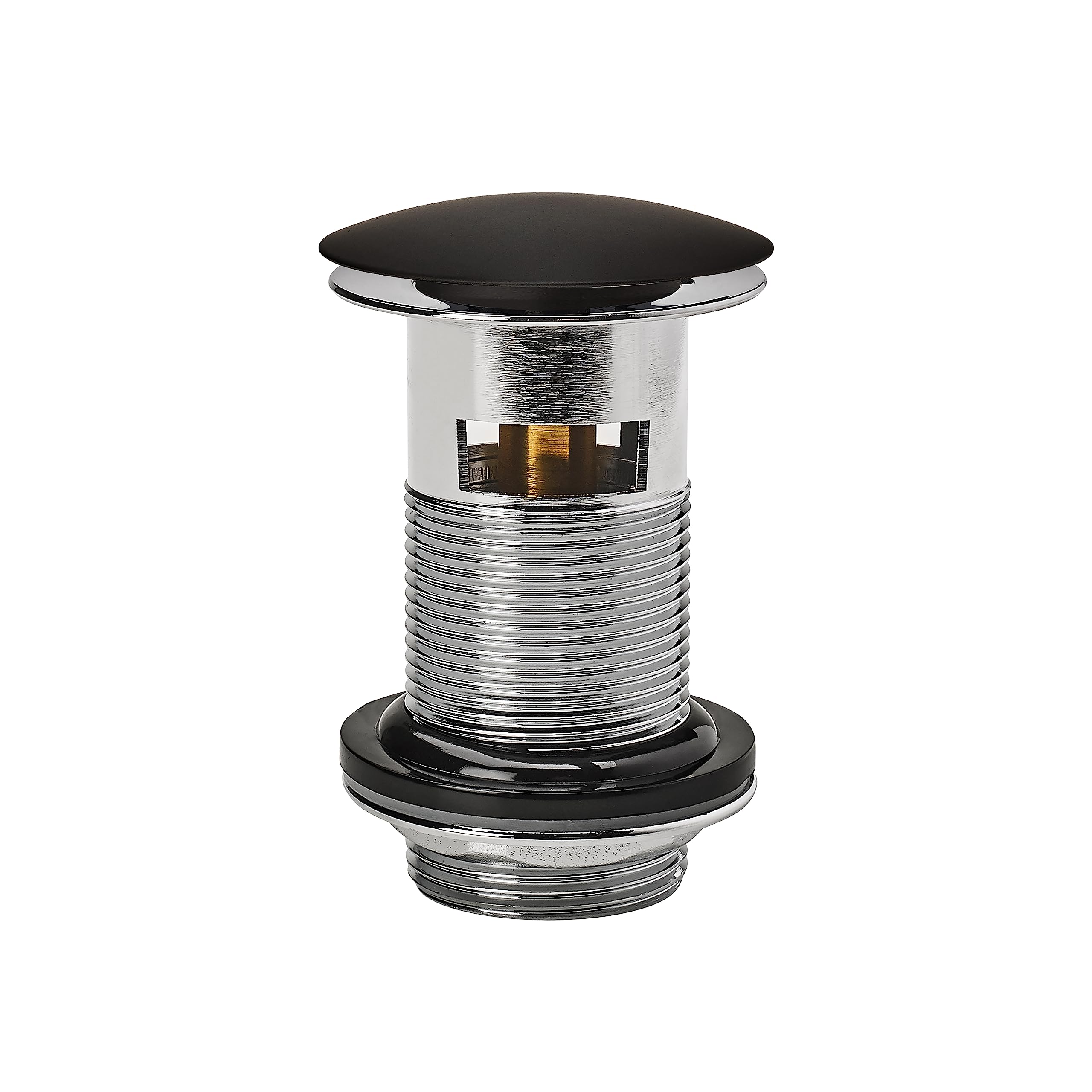 Wirquin 30722869 1.25" Brass Basin Waste Mushroom Quick CLAC, Slotted, Matt Black