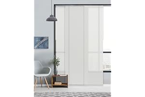 GoDear Design Adjustable Sliding Panel Track Blinds, Fits Windows, Patio Doors, Sliding Glass Doors, Room Dividers, Adjustable Track Width 45.8"- 86", Trimmable Panel Height Up to 96", Cirrus