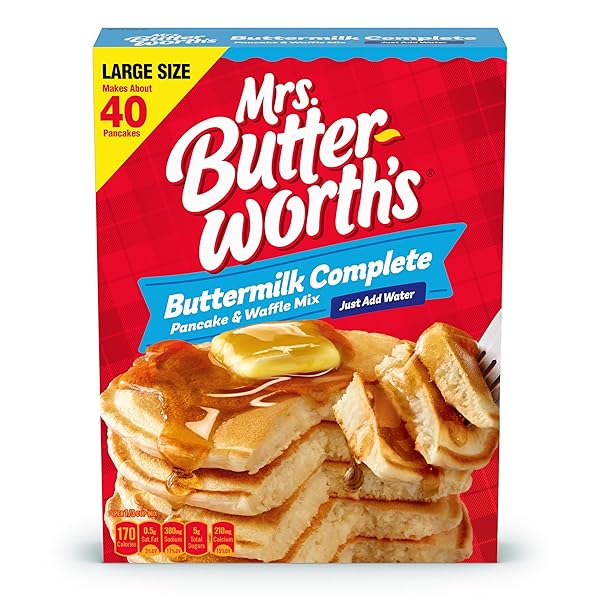 MRS. BUTTERWORTH’S COMPLETE BUTTERMILK PANCAKE AND WAFFLE MIX, 32 OZ
