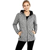 Roxy Women's Knit Jersey Bonded Fleece Jacket – Full Zip, Soft Interior, Adjustable Hem