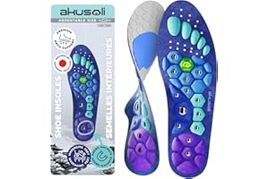 Akusoli Insoles for Men, Work Boots Mens Insoles, Shock Absorbing Inserts, Flat Feet Support, Magnetic Insole Women Standing All Day, Plantillas para Botas de Trabajo, Mens Gifts L/XL W 10–12 M 8–13