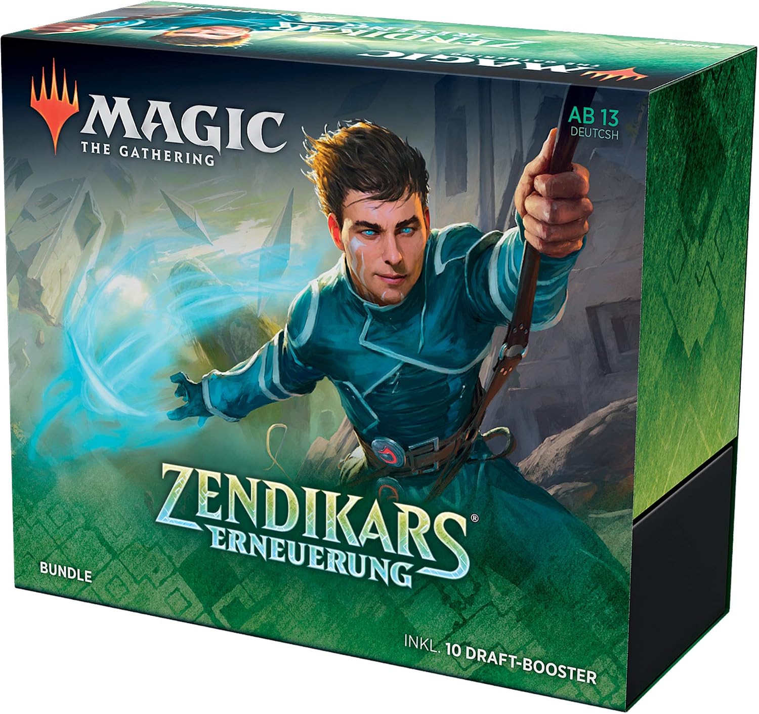 Magic The Gathering Zendikars Renewal Bundle 10 Draft Booster Packs & Accessories (German Version), Multi-coloured, Standard