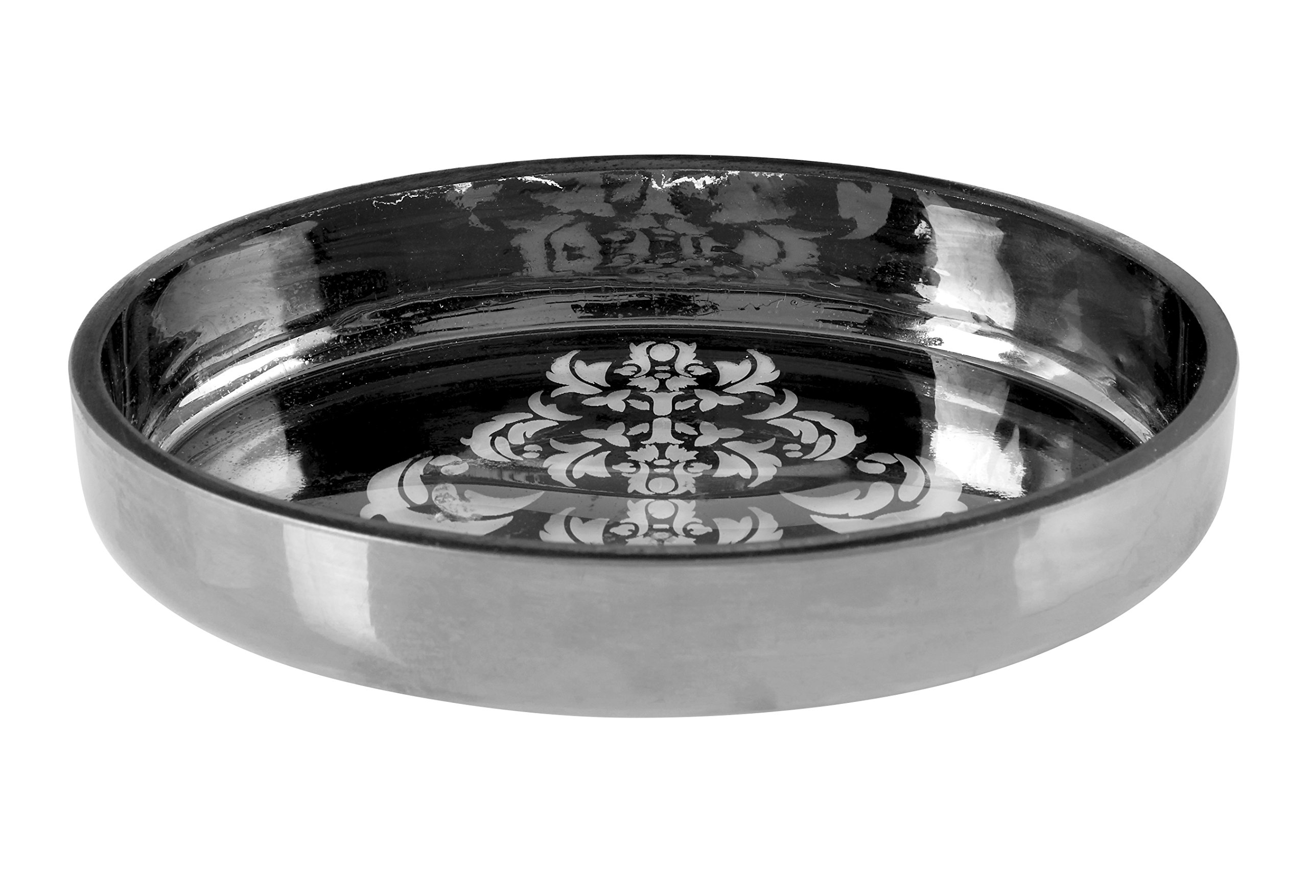 Premier Housewares Premier Housewares Elissa Soap Dish, Glass, Silver, 9 x 14 x 3 cm