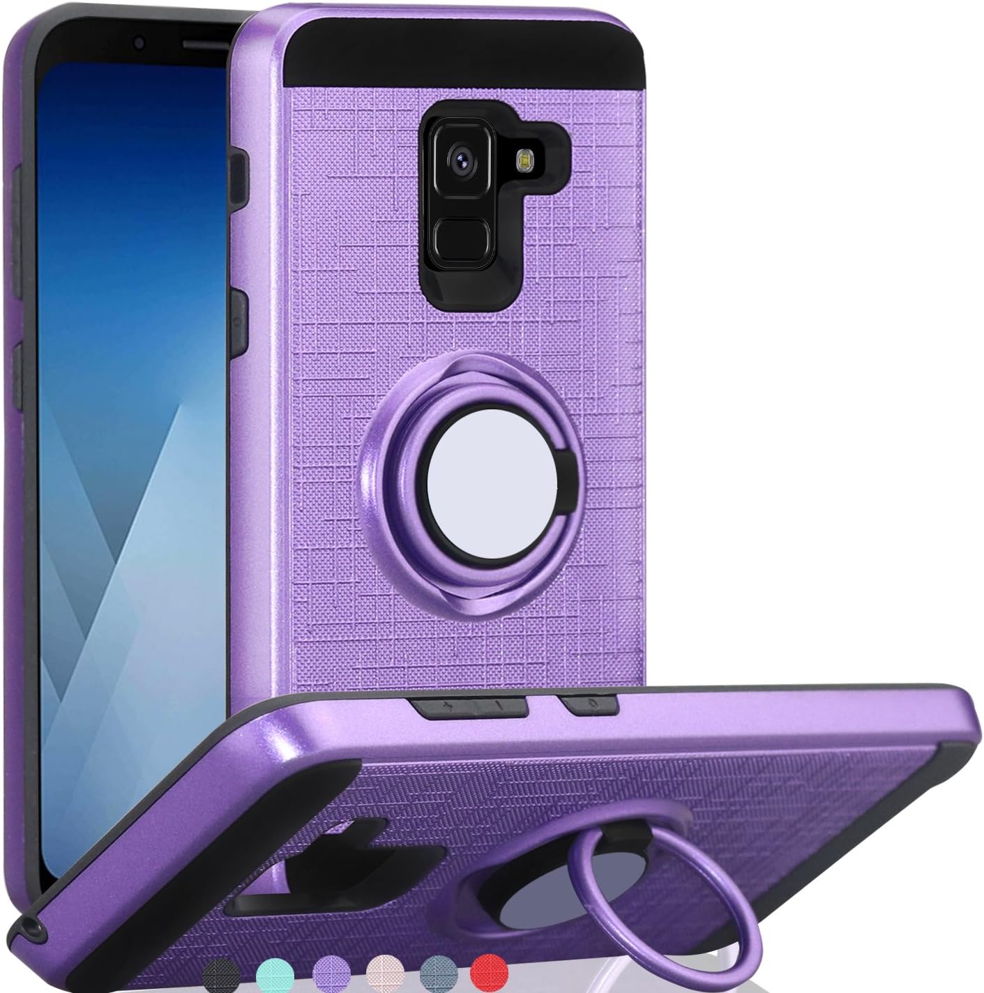 Ayoo Samsung Galaxy A8 2018,Galaxy A530,Samsung SM-A530F,Samsung Galaxy A5 2018 Case,360 Degree Rotating Ring Magnetic Stand Phone Case for Samsung Galaxy A5 2018-ZK Purple