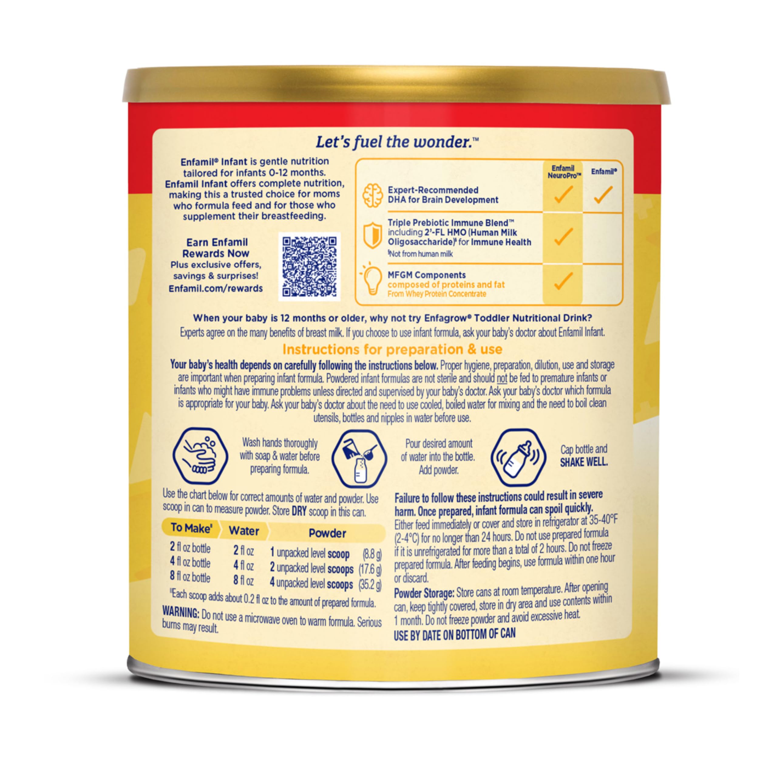 Enfamil Infant Formula, Milk-based Baby Formula with Iron, Omega-3 DHA & Choline, Powder Can, 21.1 Oz