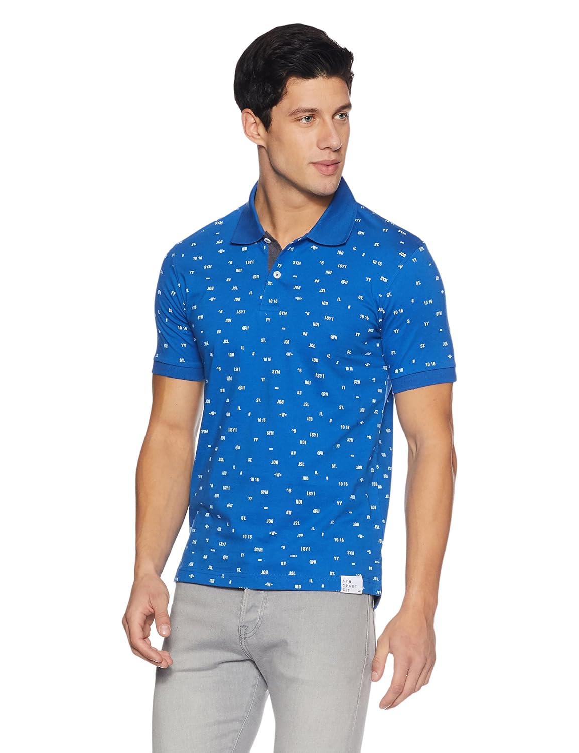 symbol amazon brand men's all over printed polo t-shirt