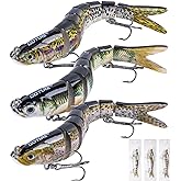 Goture Bass Fishing Lures, Lifelike Jointed Swimbait for Bass Trout Walleye Crappie Pike, Slow Sinking Segment Swimming Bait Fishing Lures for Freshwater and Saltwater, Gifts for Men