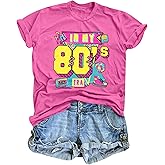 Women 80'S Shirts Vintage Graphic Tee Neon Shirts in My 80s Era Shirt Casual 80s 90s Party Clothes