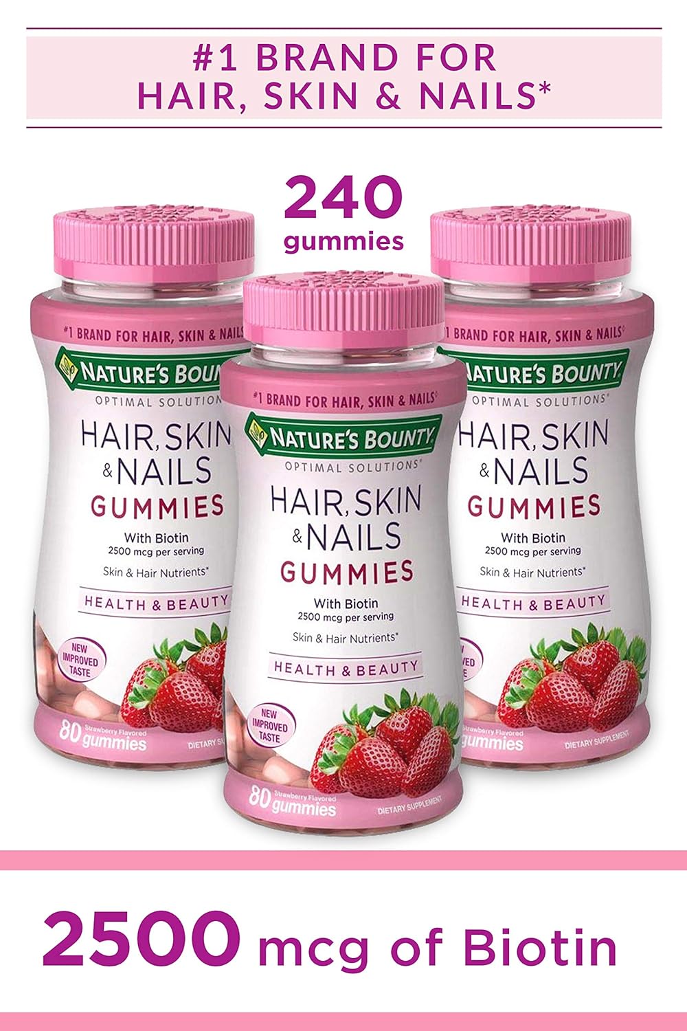 Buy Nature S Bounty Optimal Solutions Hair Skin And Nails Gummies