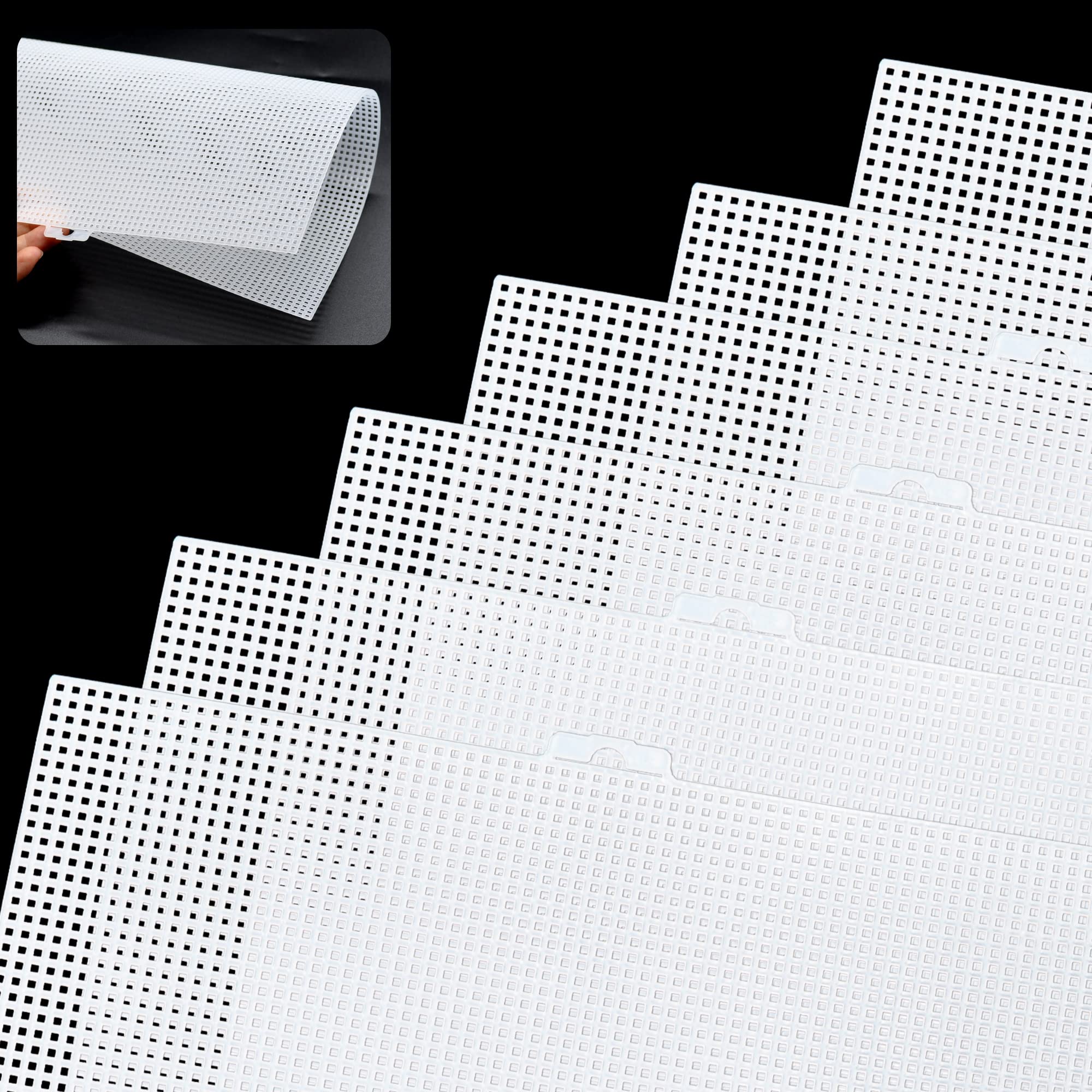 LYLIDIA 6PCS Plastic Canvas 7 Count 7ct Plastic Mesh Sheets for Craft, Embroidery, Knit and Crochet Projects, Cross-Stitch Canvas Bags