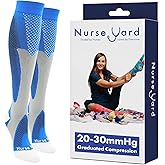Nurse Yard Compression Socks for Women and Men | 20-30mmHg Graduated Medical Compression Socks for Nurses | Travel and Flying | Athletic Support for Running, Best Compression Socks | 1 Pair Blue