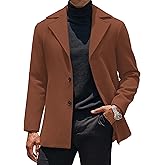 COOFANDY Mens Trench Coat Notched Collar Single Breasted Peacoat Winter Overcoat With Pockets