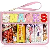 TESAFNG Snack Bag for Travel - Clear Chenille