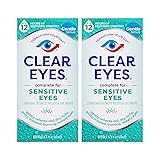 Clear Eyes, Sensitive Eyes, Eye Drops, 0.5 Oz, 2 Pack
