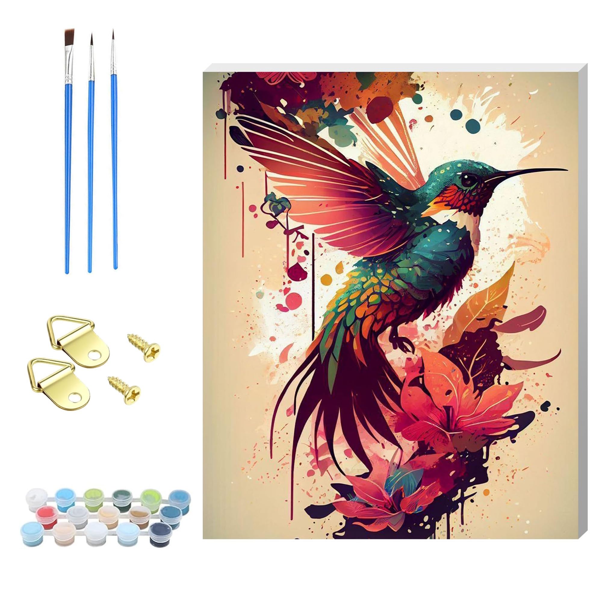 HEFEIS Wooden Framed Paint by Number for Adult,DIY Painting Kits for Adults,Color by Numbers Acrylic,Small Paint by Number Canvas Crafts Watercolor for Beginners Hoom Decor (Bird)