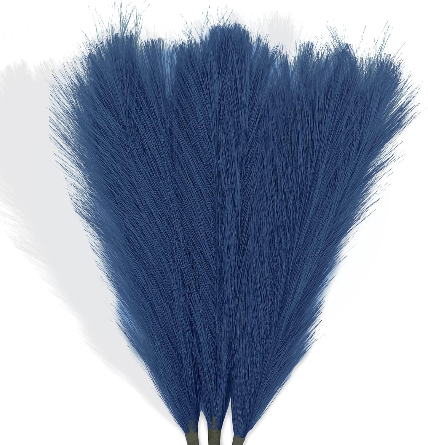 Dried & Preserved Flora - Acfruits Blue Pampas Grass Small, Navy Blue 3Pcs 17