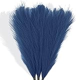 Acfruits Blue Pampas Grass Small, Navy Blue 3Pcs