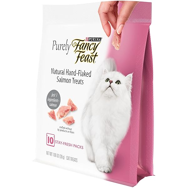 PURINA FANCY FEAST PURELY NATURAL HAND-FLAKED SALMON CAT TREATS 1.06 OZ. POUCH