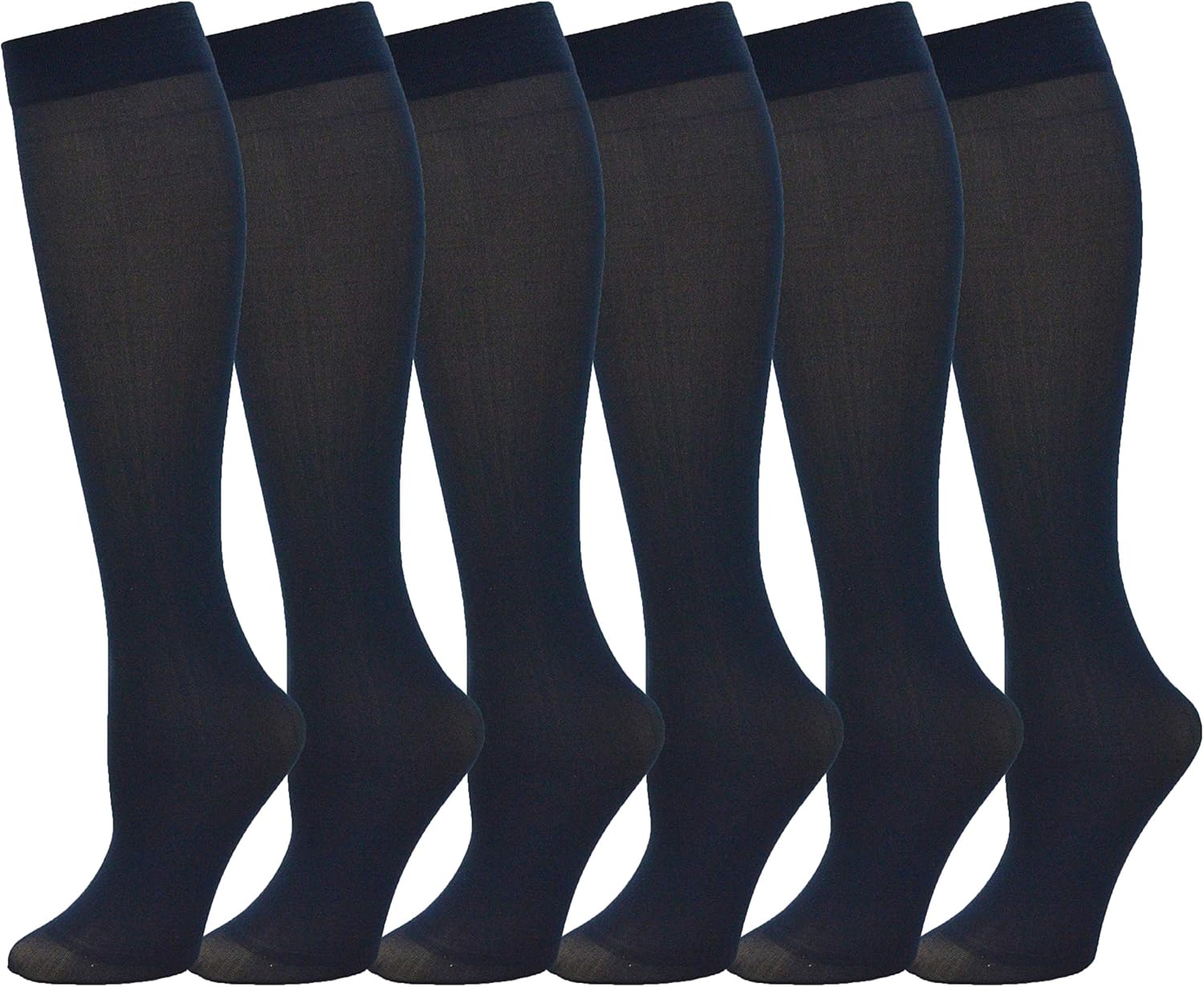 Trouser Socks for Women, 6 Pairs Plus Stretchy Opaque Knee High Dress