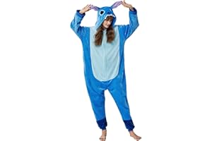QSTYLE Adult Animal Onesie Halloween Costume,One Piece Cosplay Suit for Women and Men